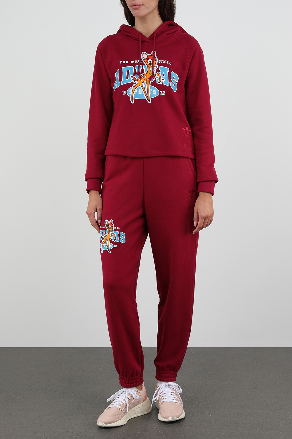 אדידס X דיסני מכנסי טרנינג פוקסיה עם במבי רקום